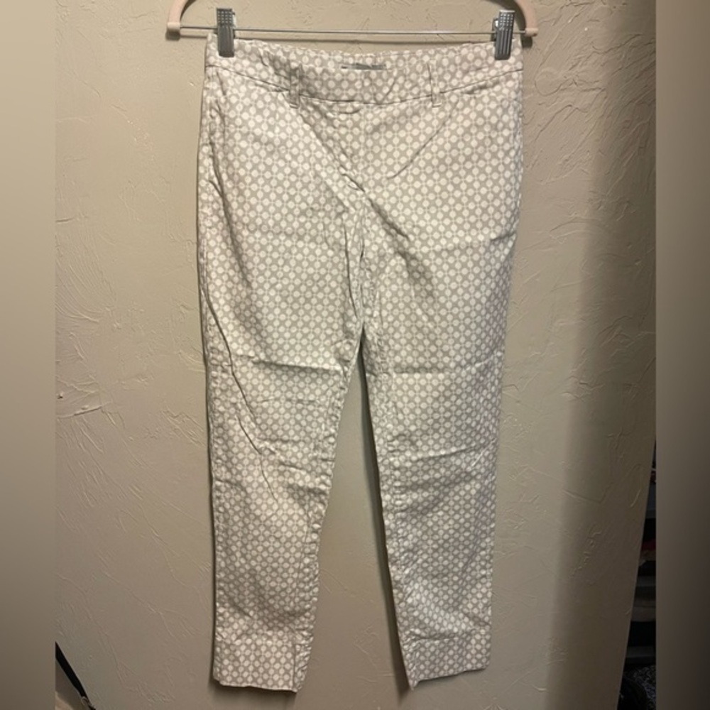 Gap White / Gray Patterned Skinny Crop Pants - size 0